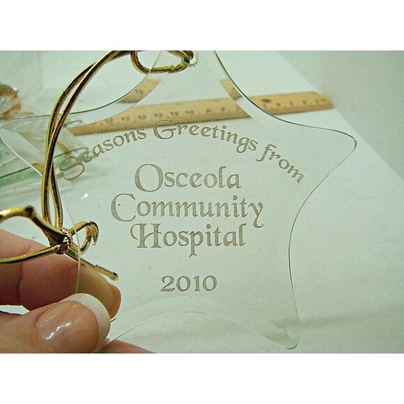 Osceola Community Hospital Mixed Clear Glass Dated Christmas Holiday Ornaments - Picture 10 of 11